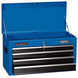 Tool Chest, 4 Drawer, 26", Blue