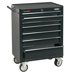 Roller Tool Cabinet, 7 Drawer, 26", Black