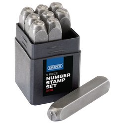 0 - 9 Number Stamp Set, 1/4"