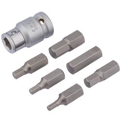 Draper Expert Metric Hexagon Bit Set, 1/2" Sq. Dr. (7 Piece)