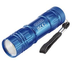 COB LED Aluminium Hand Torch, 3W, 85 Lumens, 3 x AAA Batteries Supplied