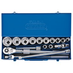 Draper Expert Metric Socket Set in Metal Case, 3/4" Sq. Dr. (17 Piece)