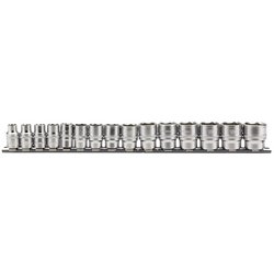 Draper Expert Metric Socket Set on a Metal Rail, 3/8" Sq. Dr. (15 Piece)