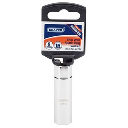 Draper HI-TORQ® 8mm Thread Thin Wall 12 Point Spark Plug Socket, 3/8" Sq. Dr., 14mm