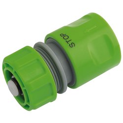 Garden Hose Connector with Water Stop Feature, 1/2"