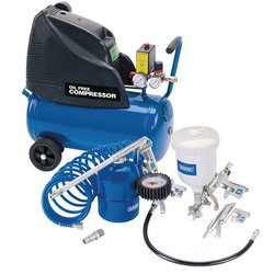 24L Direct Drive Oil Free Air Compressor, 1.1kW/1.5hp and Air Tool Kit