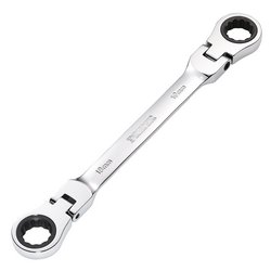 Draper HI-TORQ® Metric Flexible Head Double Ring Ratchet Spanner, 18 x 19mm
