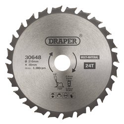 TCT Multi-Purpose Circular Saw Blade, 210 x 30mm, 24T