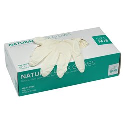 Latex Gloves, Size Medium, White (Box of 100)
