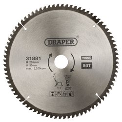TCT Triple Chip Grind Circular Saw Blade, 255 x 30mm, 80T