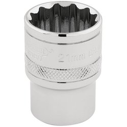 Draper Expert HI-TORQ® 12 Point Socket, 1/2" Sq. Dr., 21mm
