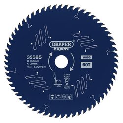 Draper Expert TCT Circular Saw Blade for Wood with PTFE Coating, 255 x 30mm, 60T