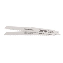 Bi-metal Reciprocating Saw Blades for Multi-Purpose Cutting, 200mm, 6-12tpi (Pack of 2)