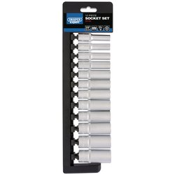Draper Expert Metric Deep Socket Set, 3/8" Sq. Dr. (12 Piece)
