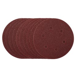 Sanding Discs, 150mm, Hook & Loop, 40 Grit, (Pack of 10)