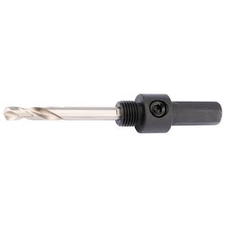 Hex. Shank Holesaw Arbor with HSS Pilot Drill for 14 - 30mm Holesaws, 7/16" Thread