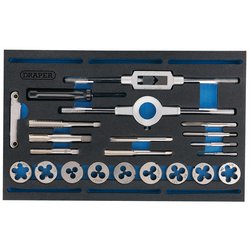 Draper Expert Combination Tap and Die Set - Metric and BSP in EVA Foam Insert Tray (22 Piece)