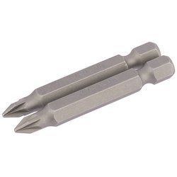PZ Type Insert Bit, 1/4" Hex, 50mm Long, No.1 (Pack of 2)