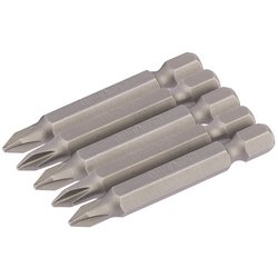 Cross Slot Insert Bit, 1/4" Hex, 50mm Long, No.1 (Pack of 5)