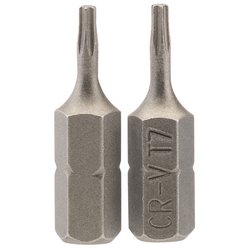 Draper TX-STAR® Insert Bit, 1/4" Hex, 25mm Long, T7 (Pack of 2)