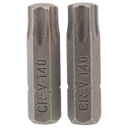 Draper TX-STAR® Insert Bit, 1/4" Hex, 25mm Long, T40 (Pack of 2)
