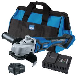 D20 20V Angle Grinder Kit, 1 x 4.0Ah Battery, 1 x Fast Charger in 28L Tool Bag