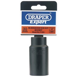 Draper Expert Hub Nut Impact Socket, 1/2" Sq. Dr., 30mm