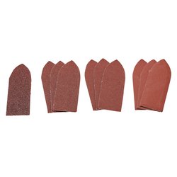 Assorted Hook and Loop Aluminium Oxide Sanding Sheets, 32 x 92mm (Pack of 10)