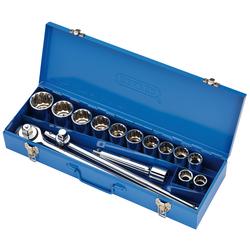Draper HI-TORQ® Metric Socket Set in Metal Case, 3/4" Sq. Dr. (15 Piece)
