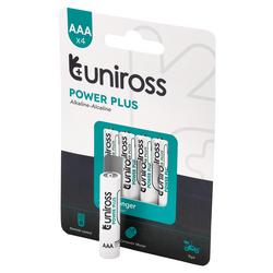 Uniross LR03 AAA Power Plus Alkaline Batteries (Pack of 4)